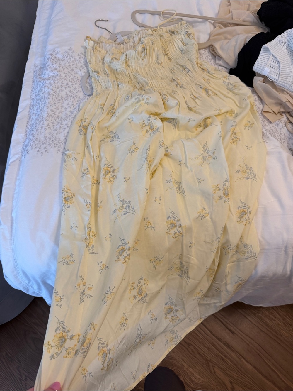 H&M Light Yellow Floral Maxi Dress